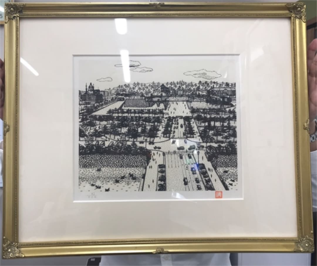 [山下清]皇居前広場[リトグラフ]