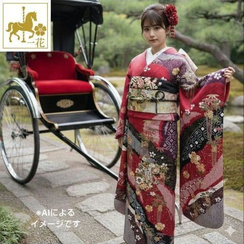 まんまる様　428.絞り刺繍振袖7点セット 正絹フルセット成人式 京都きもの友禅