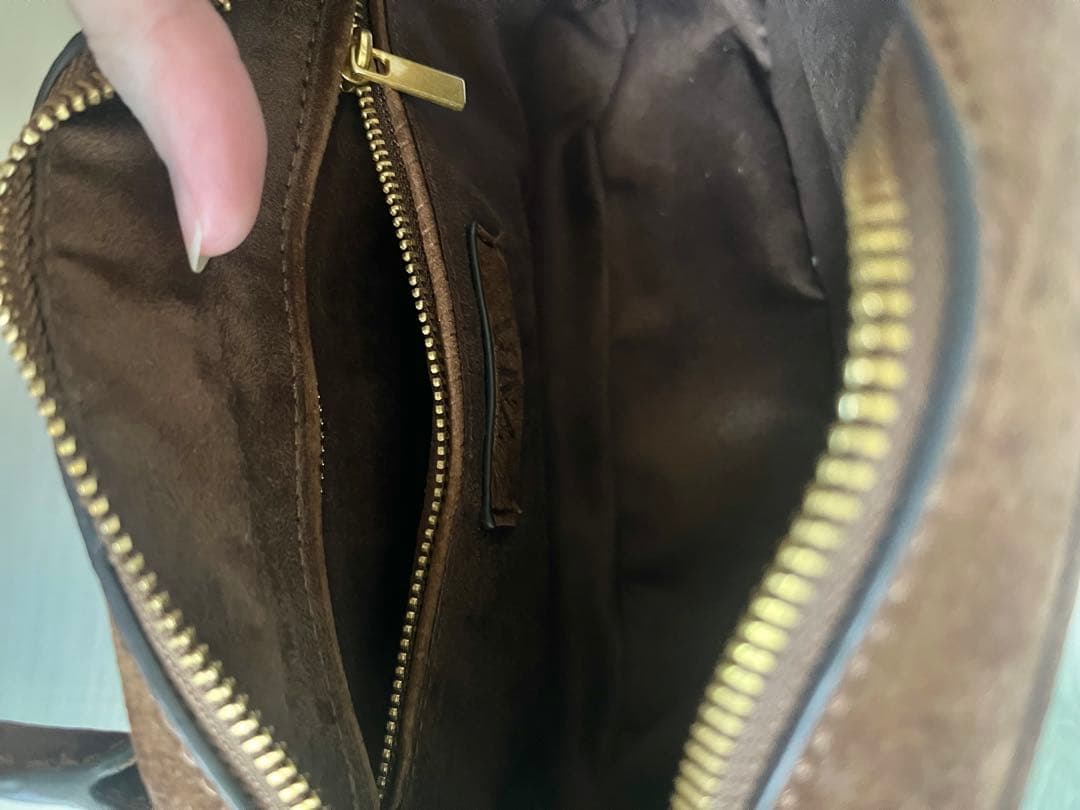 未使用　ZARA スプリッドスウェードミニボストンバッグ