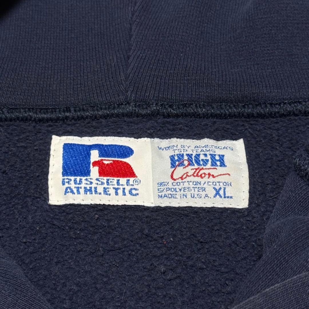 希少 90s russell athletic ラッセル フーディー XL 紺