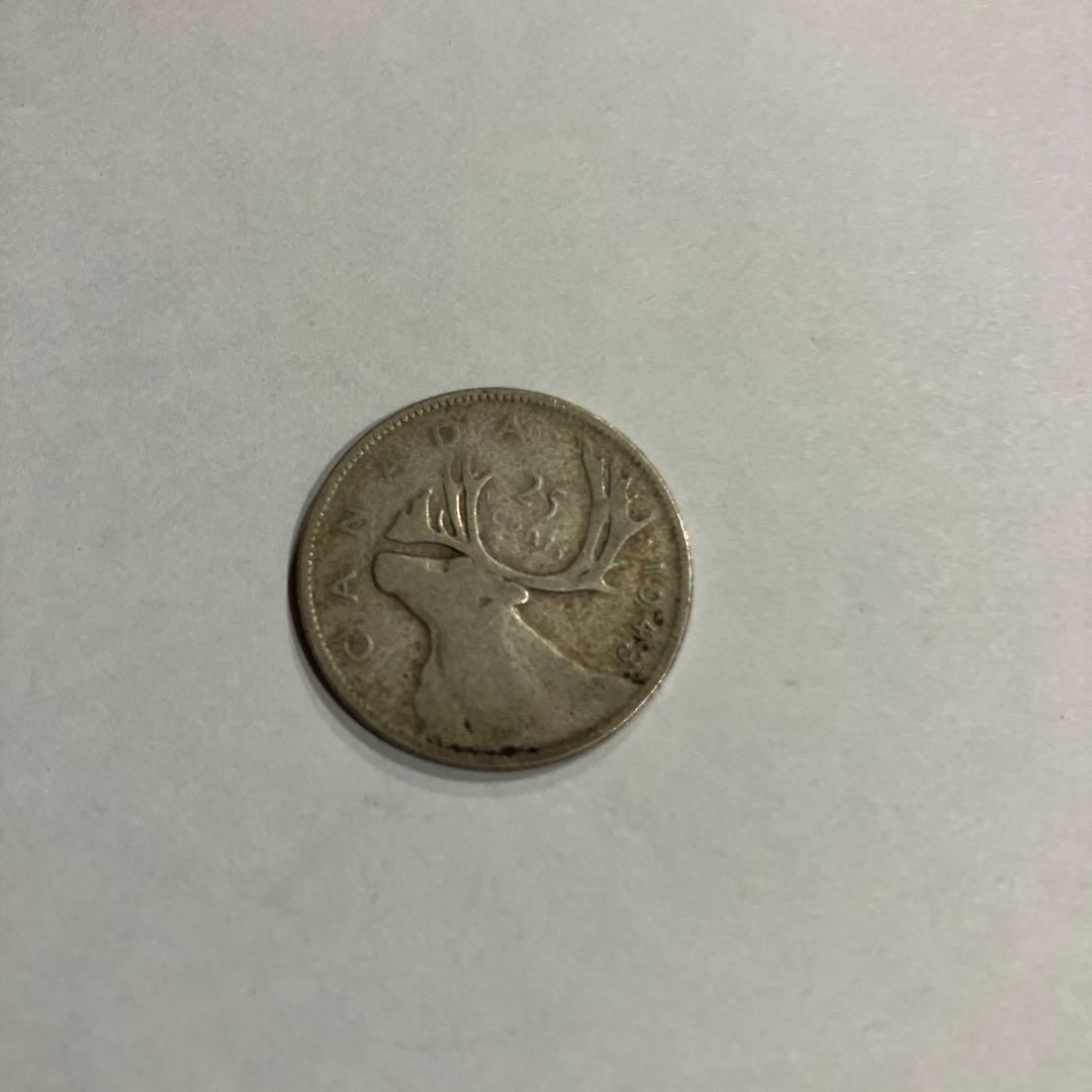 カナダ　１９４３年　２５セント銀貨