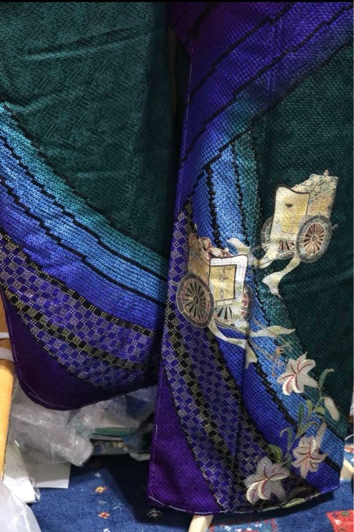 振袖フルセット✨振袖、帯、帯揚げ、帯締め、重ね襟とリボンの７点セット✨