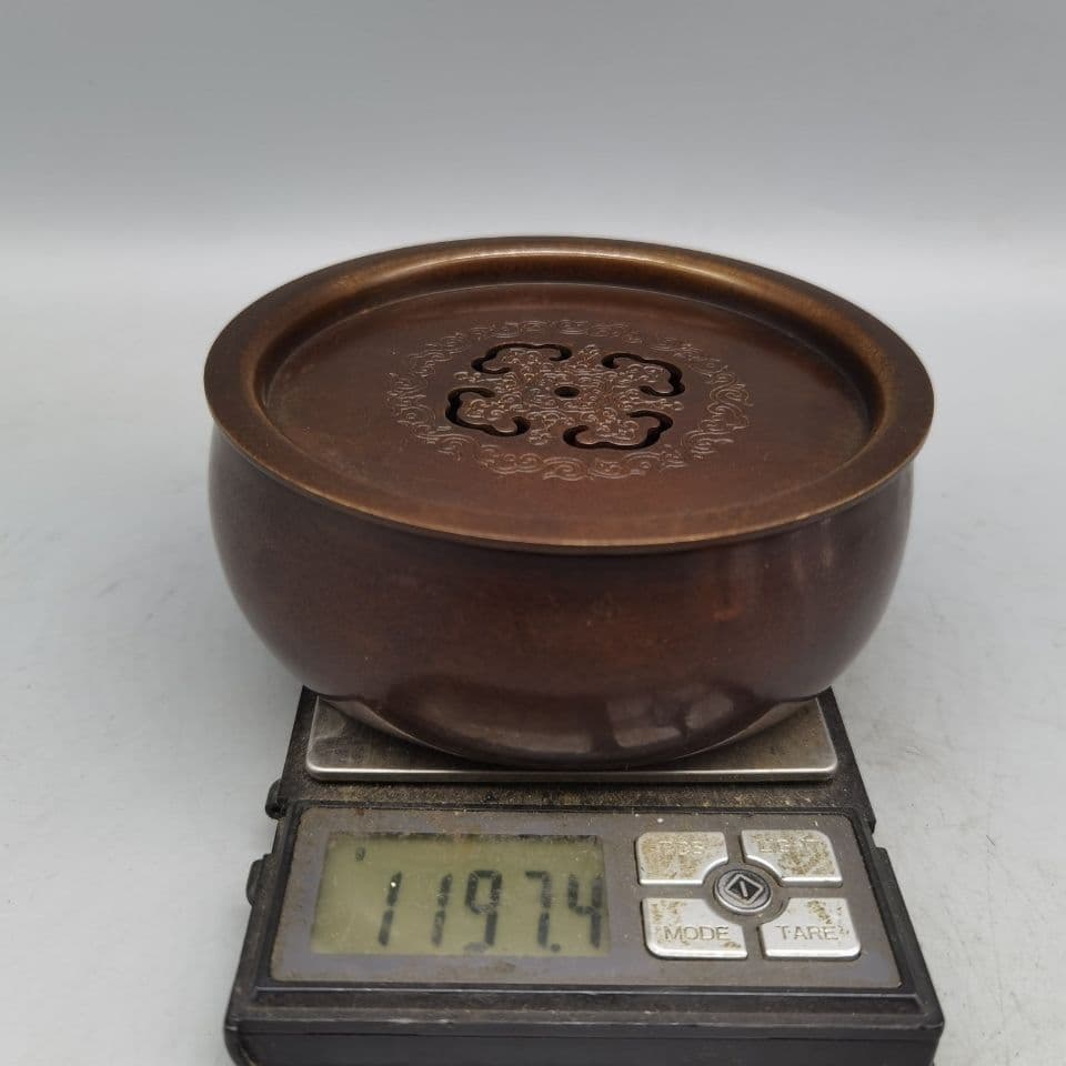 銅 細工 厚重 茶洗 茶道具 工芸品 美術品 置物