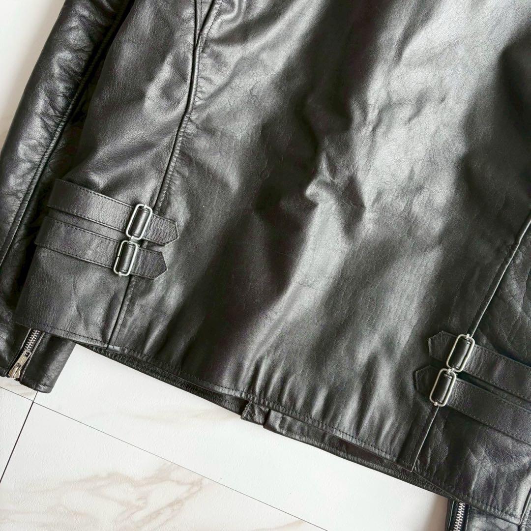 希少4L◆美品 HORN WORKS バッファローレザー シングル ライダース