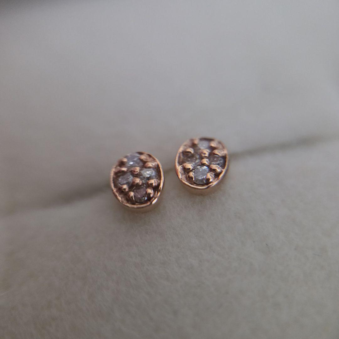 agete オーバル パヴェ ダイヤ ピアス