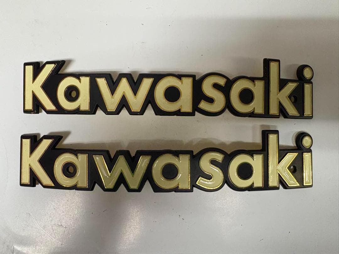 モ*︎様 Kawasaki　真鍮製タンクエンブレム140mm　曲げ加工済み　左右