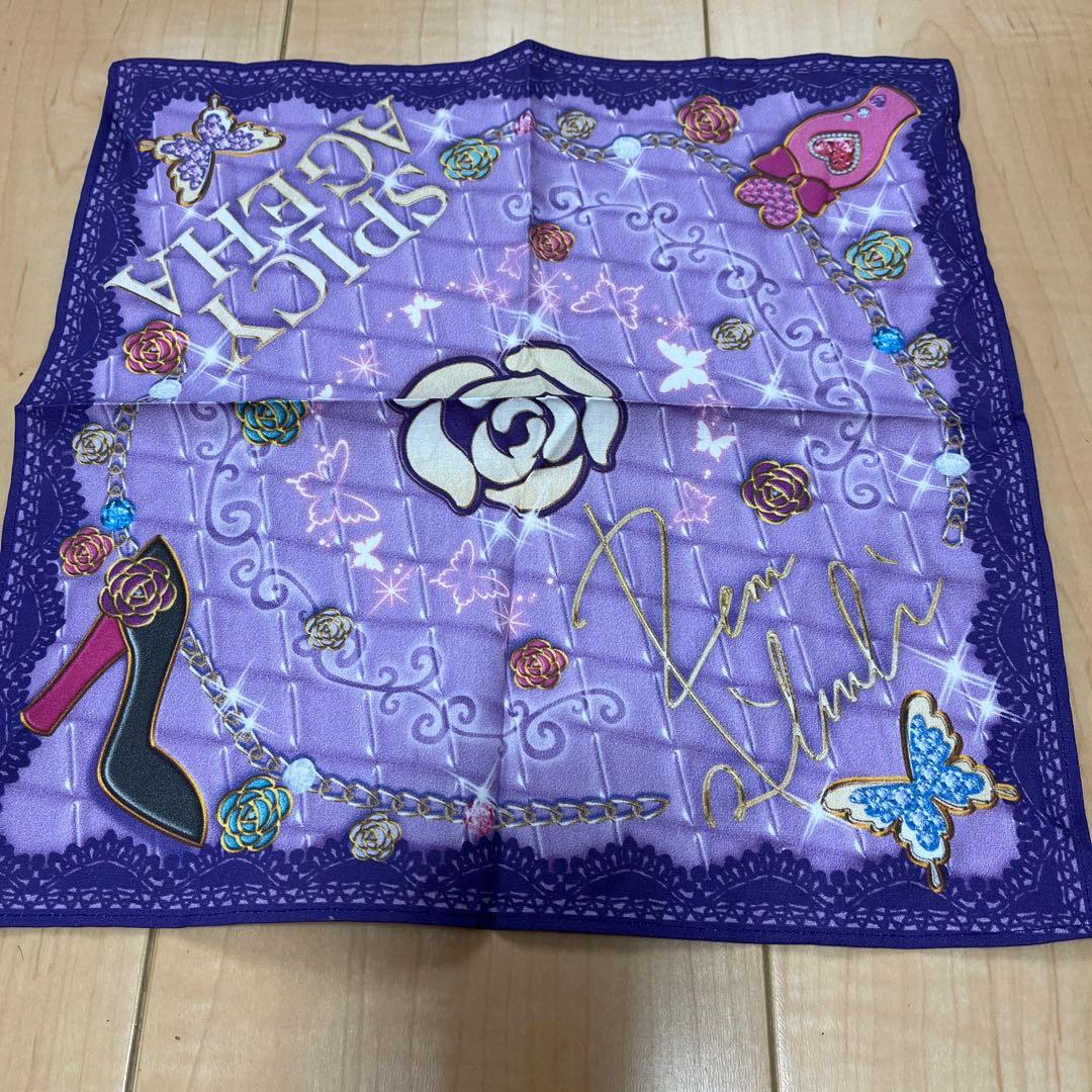 アイカツ　紫吹蘭　サイン入りハンカチ