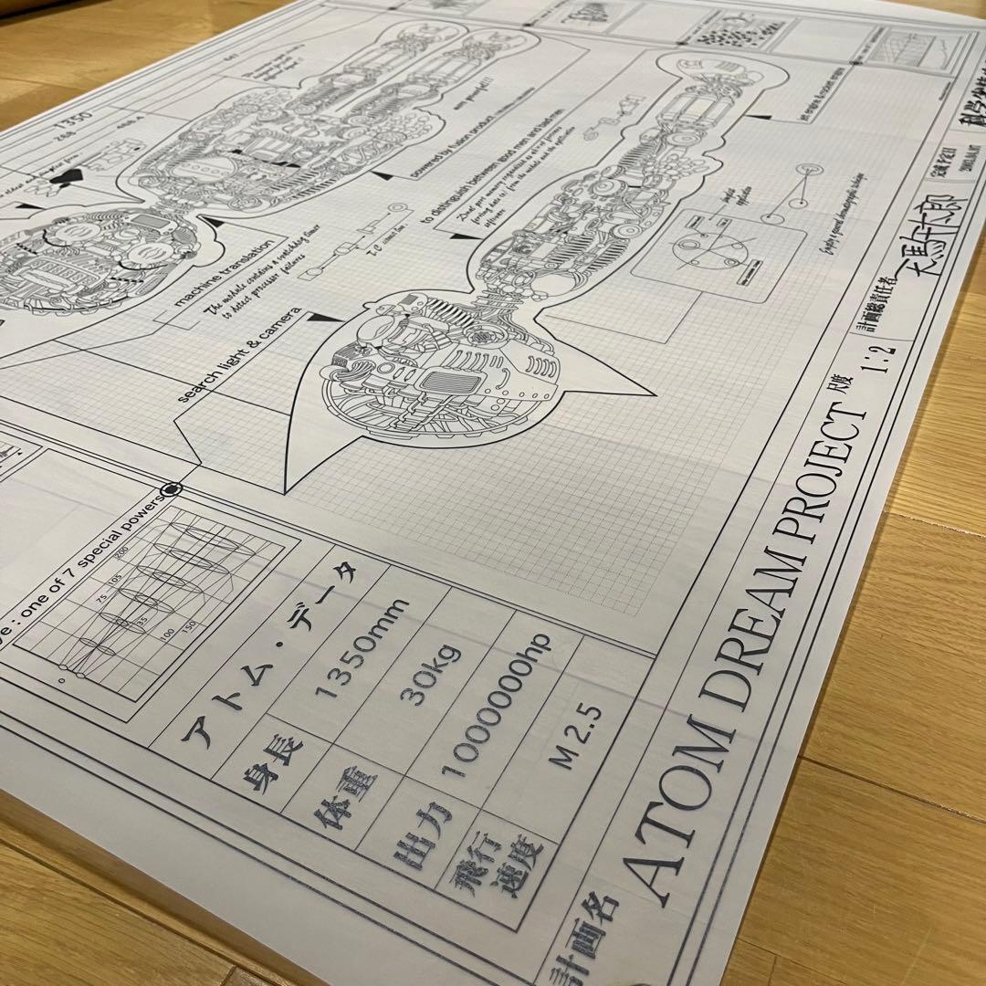 未使用　鉄腕アトム ATOM DREAM PROJECT天馬午太郎 設計図2枚組