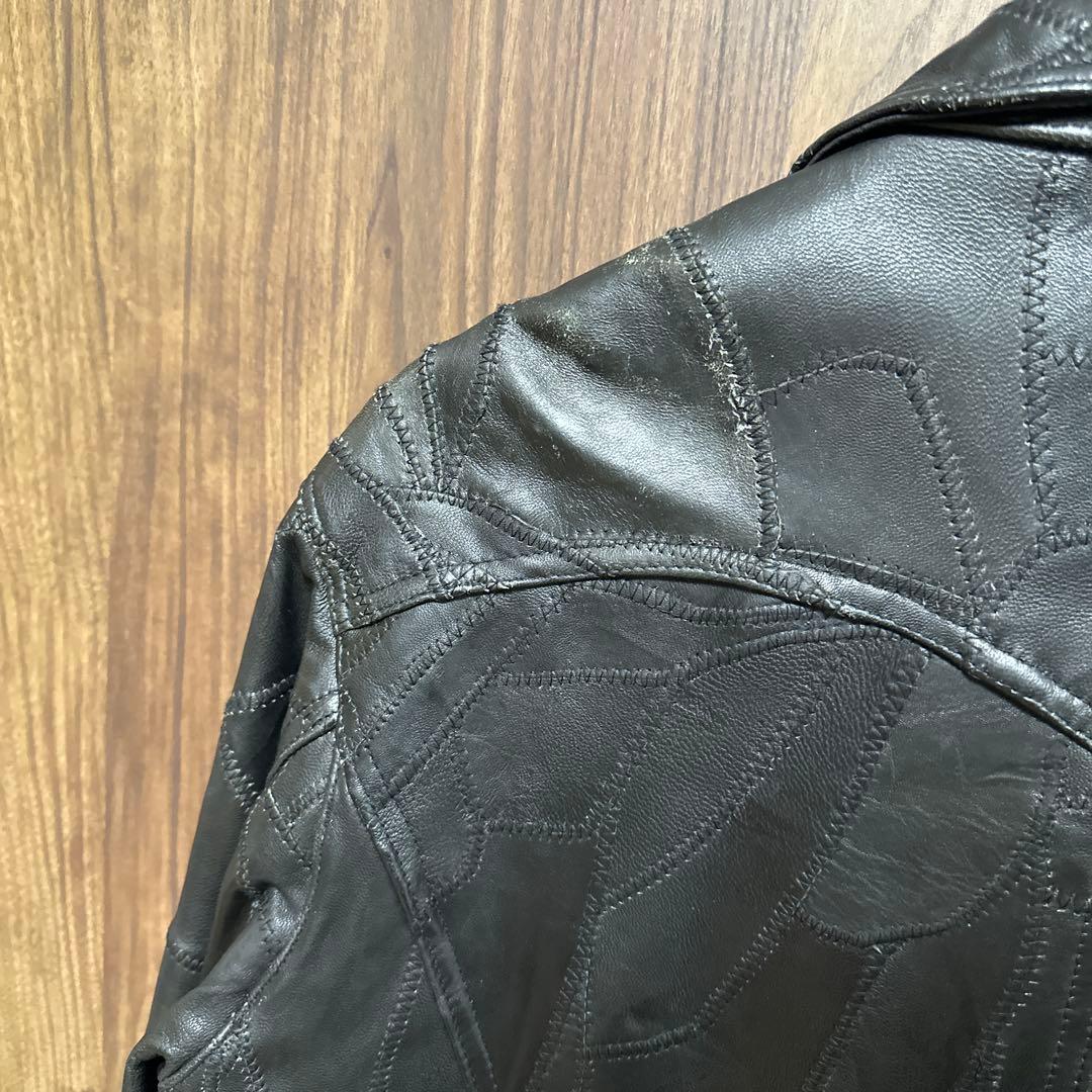 HIDEAWAYS NICOLE ラムレザー パッチワークジャケット