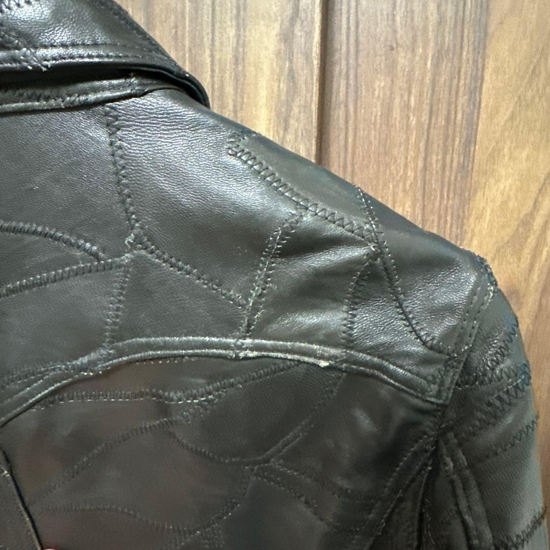 HIDEAWAYS NICOLE ラムレザー パッチワークジャケット