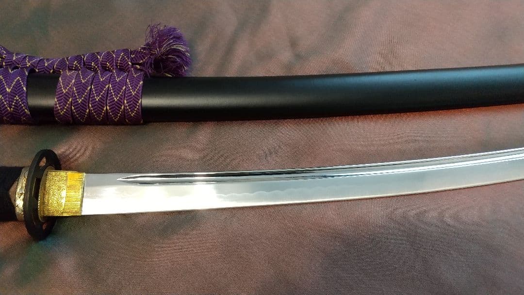 【二尺四寸二分】 居合刀 樋入り 長刀 透かし鍔 模造刀 武具 拵え 日本刀