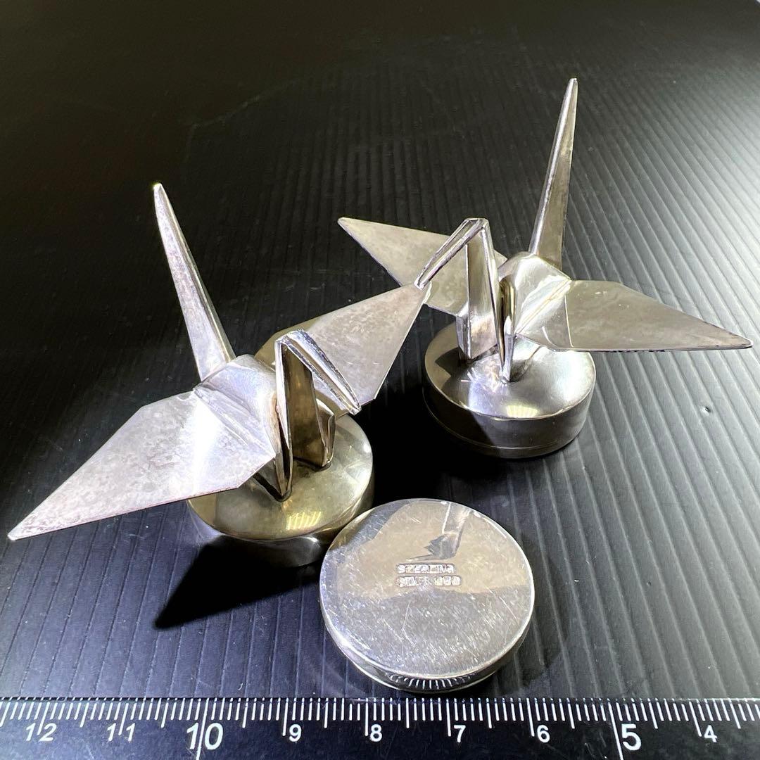 silver950刻印　折鶴ボンボニエール一対　57g 東Y7-0904⭐︎1F