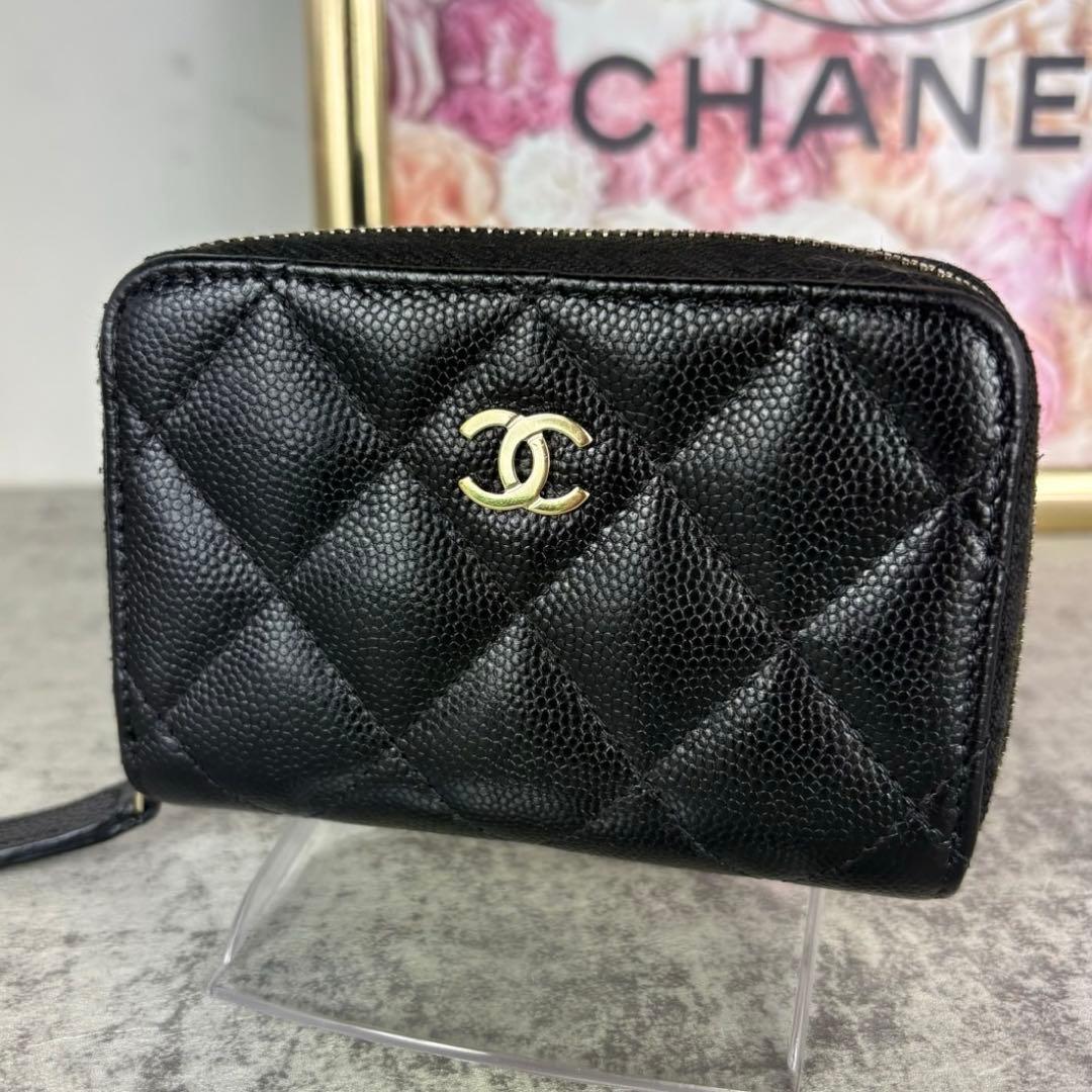 CHANEL キャビアスキン　マトラッセ　ケース　カードケース