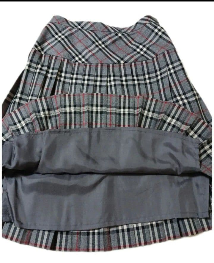 BURBERRYS バーバリーズ◆プリーツスカート◆13　XL◆グレー　チェック