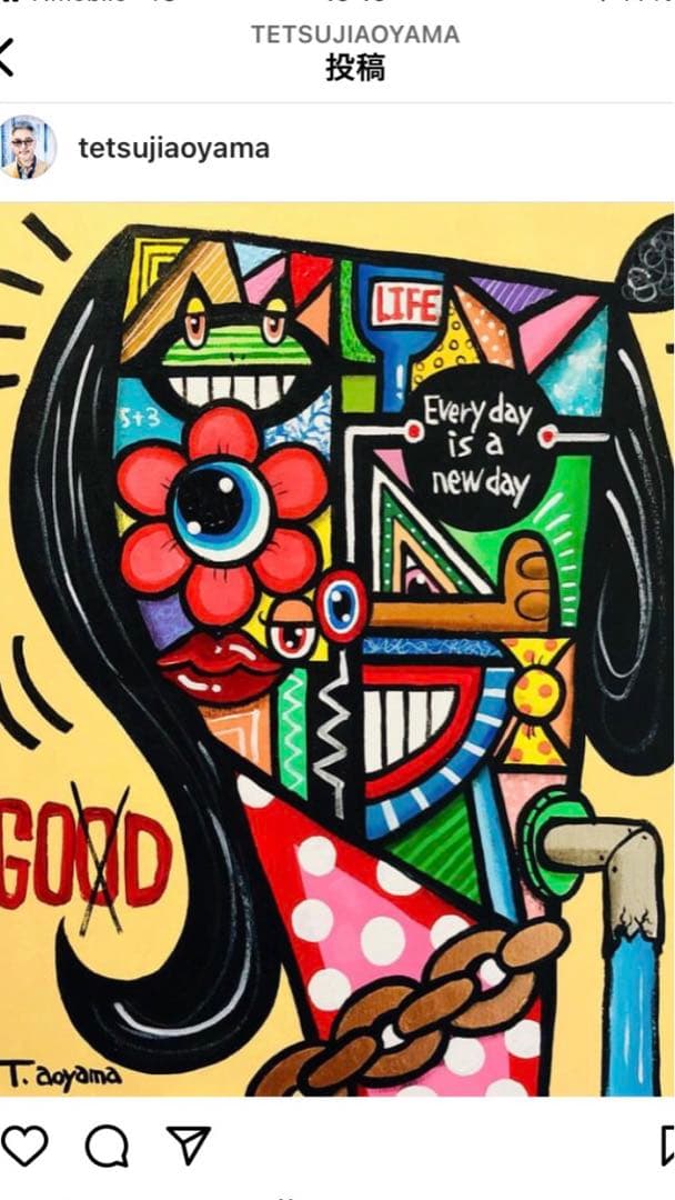 青山哲士 絵画 「GOOD=GOD?」 さんま画廊