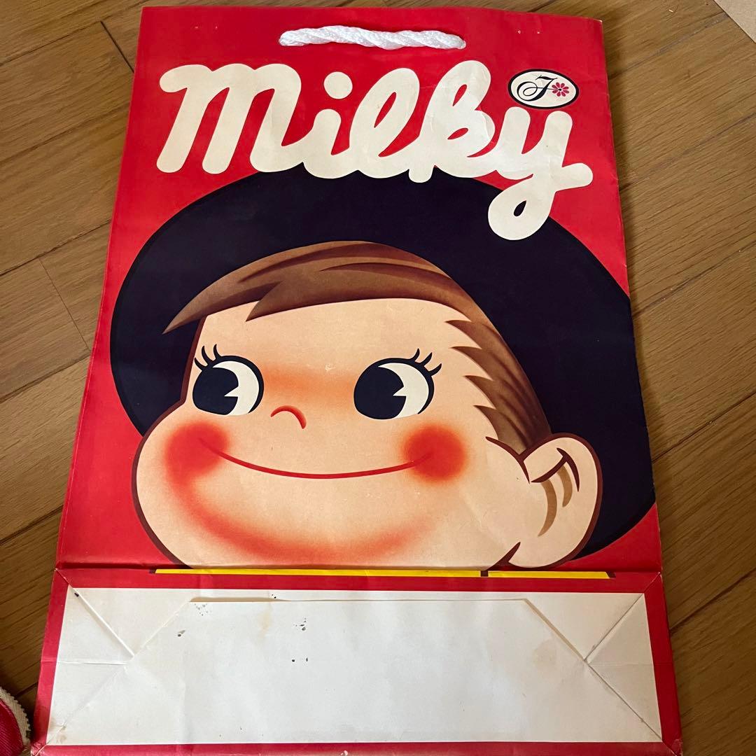 ペコちゃん　レトロ　ブリキ　空缶　紙袋　ポーチ