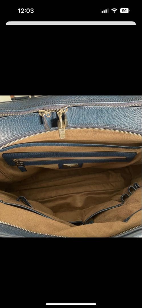 C*7様 セラピアン　ビジネスバッグ　ブリーフケース　レザー　ブルー　2way