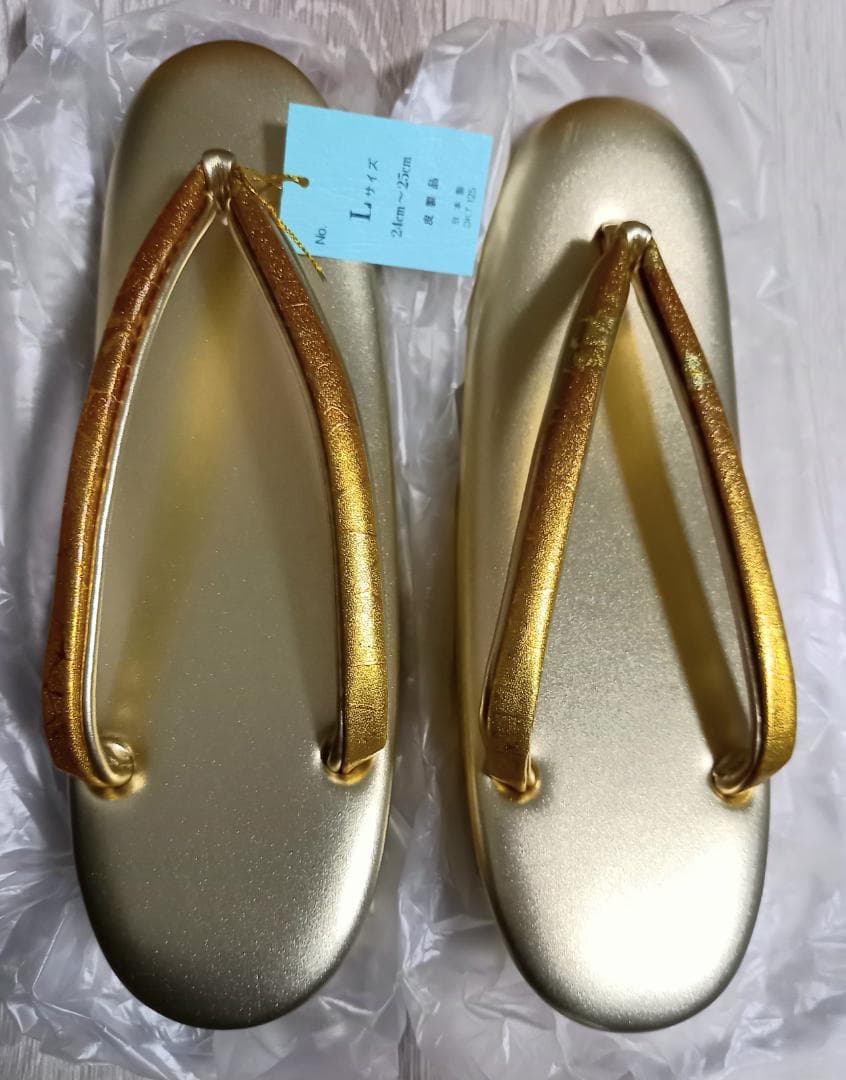 新品☆和装　バッグ&草履　セット　L　24-25cm　本皮