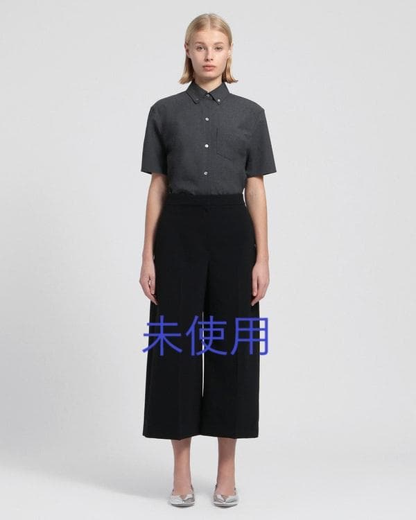 Theory 24SS ウォッシャブル ワイド クロップド パンツ 黒