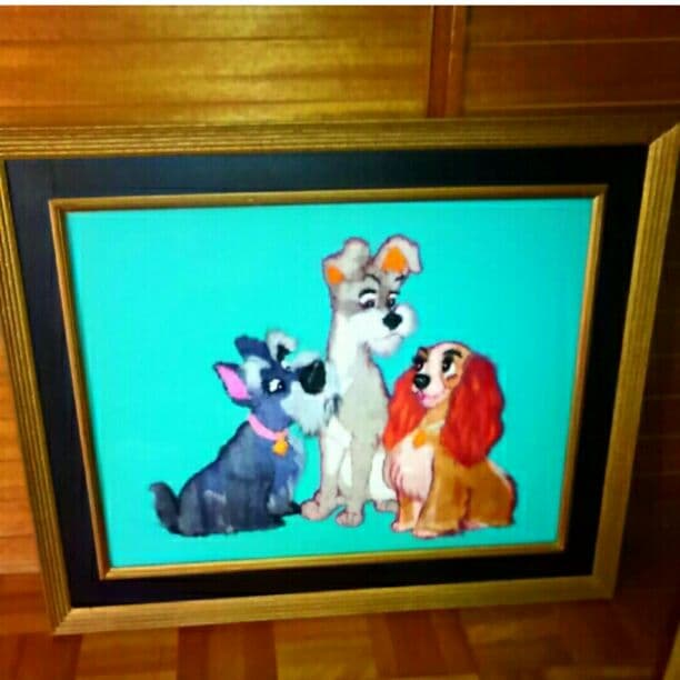 大型 わんわん物語 ディズニー トランプ レディ 松鳩文化刺繍 絵画 ディズニー