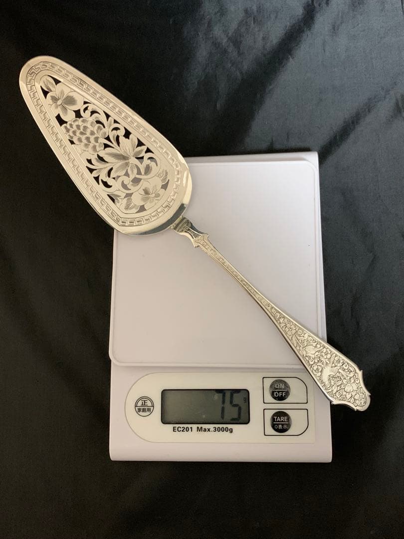 【極希少】銀製 ペルシャ銀 サーバー 刻印84 イスファハン 透かし彫り 75g