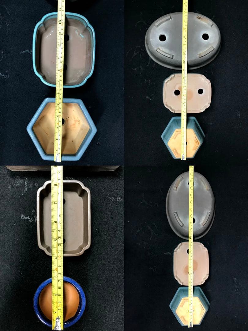 盆栽鉢　植木鉢　山野草鉢　観葉植物　園芸　ミニ盆栽鉢各種　落款あり 8個まとめて