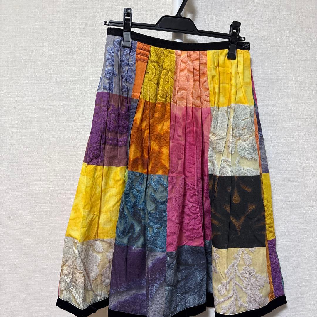 tricotCOMME desGARCONSマルチカラー プリーツフレアスカート