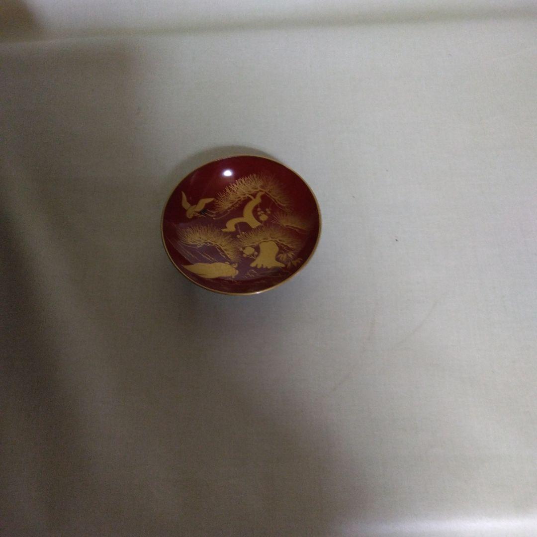 木製九つ重ね杯　本金蒔絵付