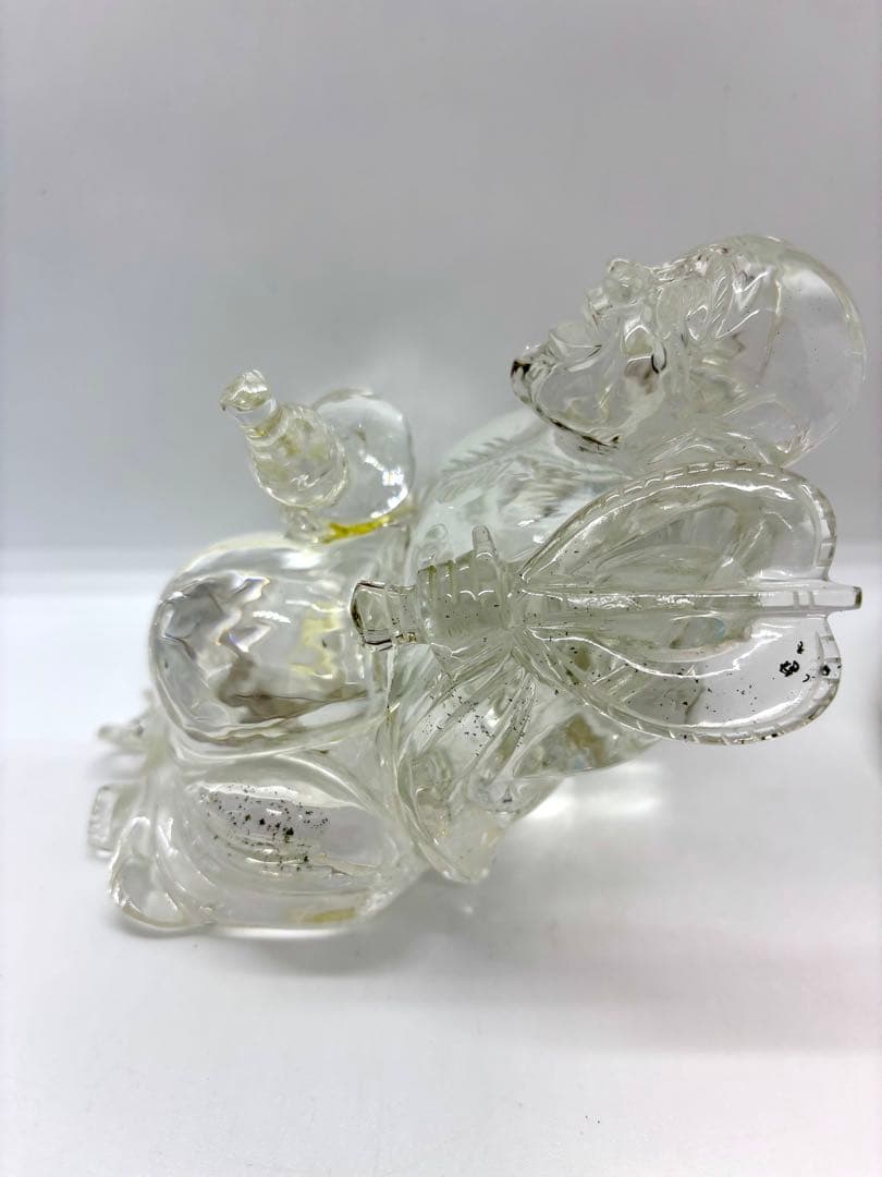 #伝統工芸士　保山作　水晶彫刻 布袋像 台座付き