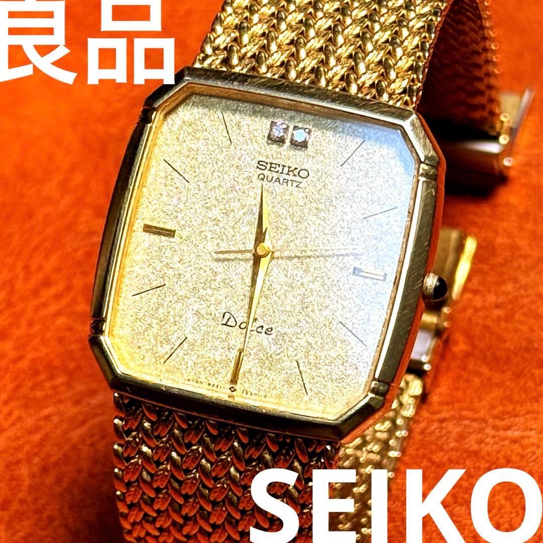 A42 希少 稼動品 SEIKO DOLCE 2pダイヤ　80年代ヴィンテージ