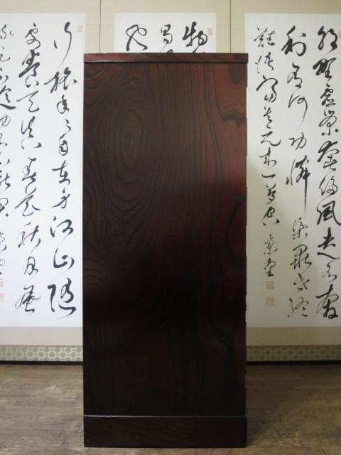 伝統工芸 欅材 拭き漆 南部鉄金具 №999 月雫8号 民芸 岩谷堂箪笥 鍵付き