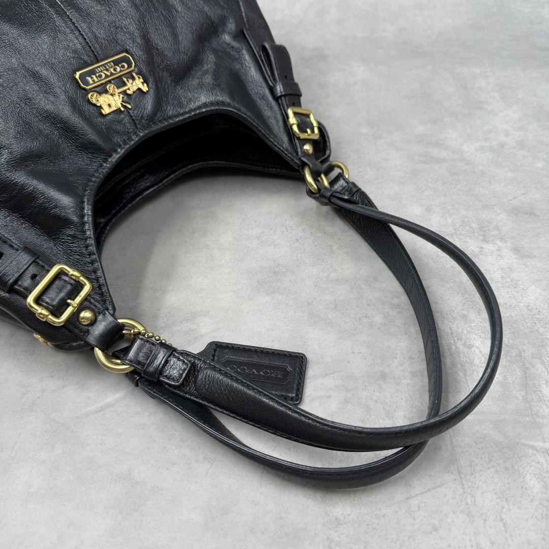 COACH マディソン マギー ショルダーバッグ ブラック レザー