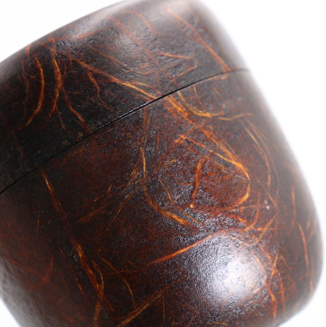 蒔絵師 筑城良斉作 柳蒔絵 中棗 和紙張 茶道具 共箱　V932