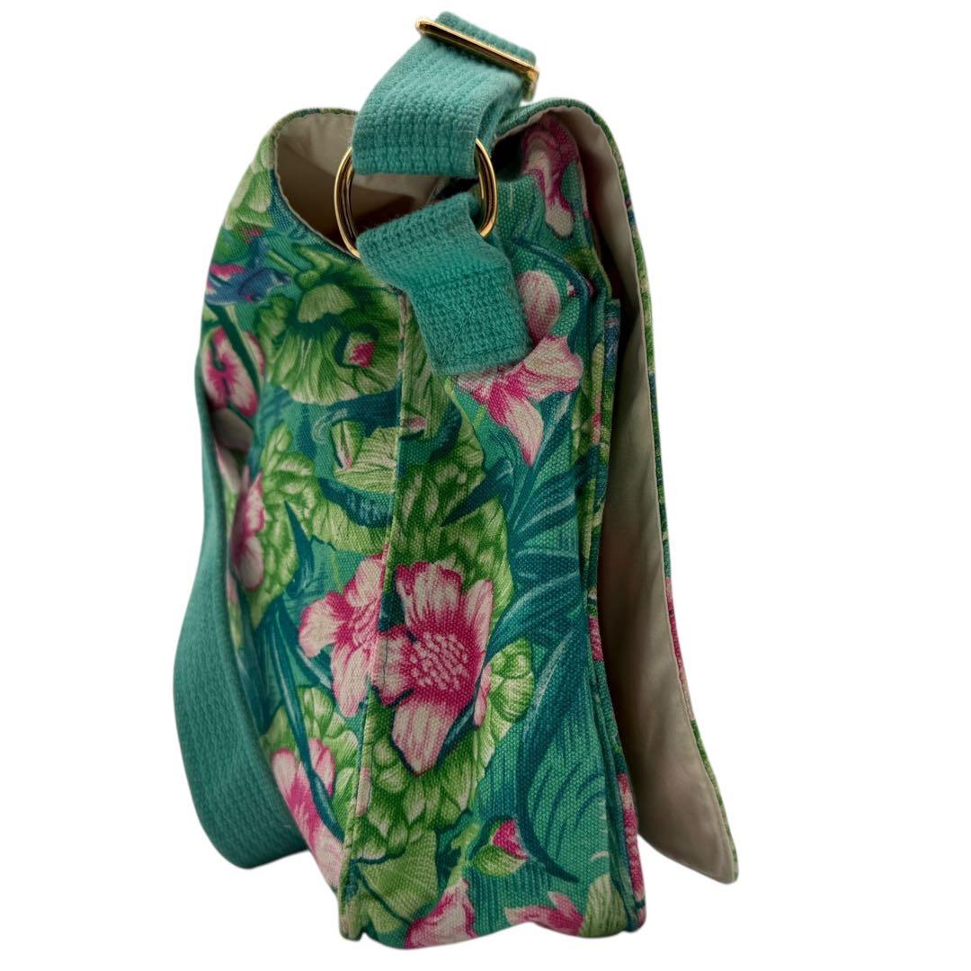 美品 HERMES ヴィンテージ ターンロック カエル 花柄 ショルダーバッグ