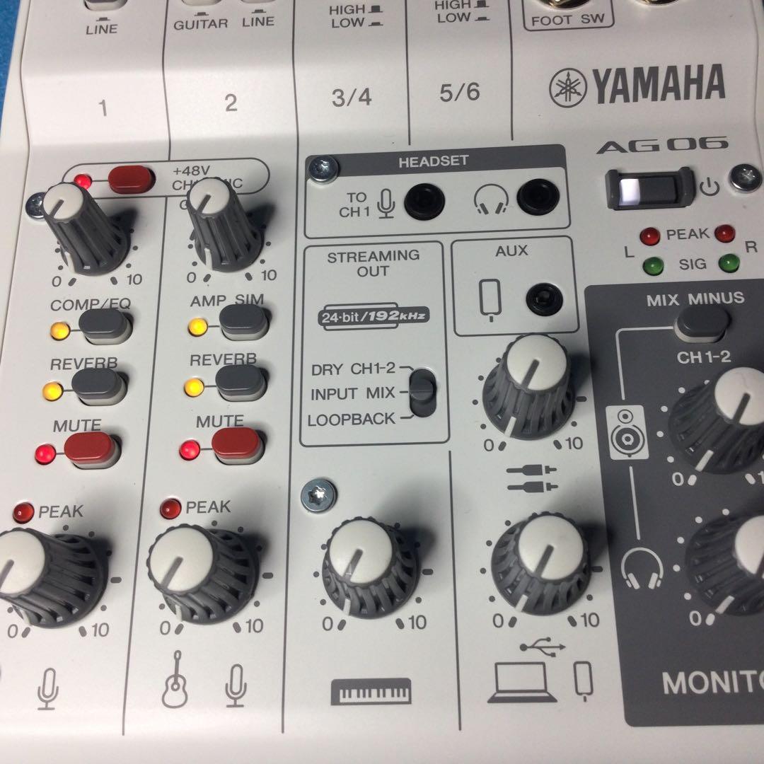YAMAHA ヤマハ★AG06MK2★白　数回使用の美品です。箱は痛みあり。