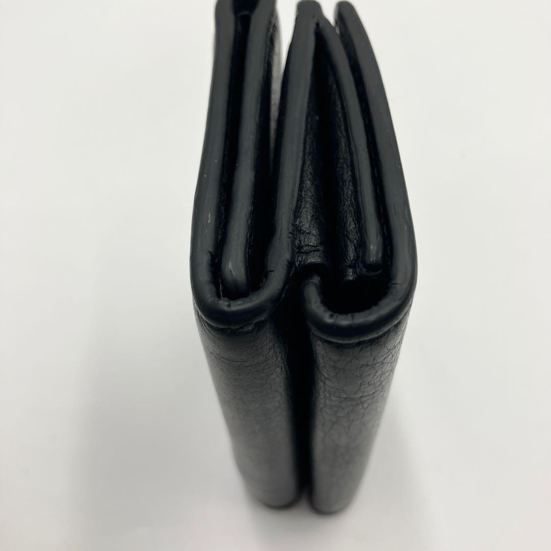 極美✨バレンシアガ 三つ折り財布 エブリデイ レザー ロゴ ブラック 黒