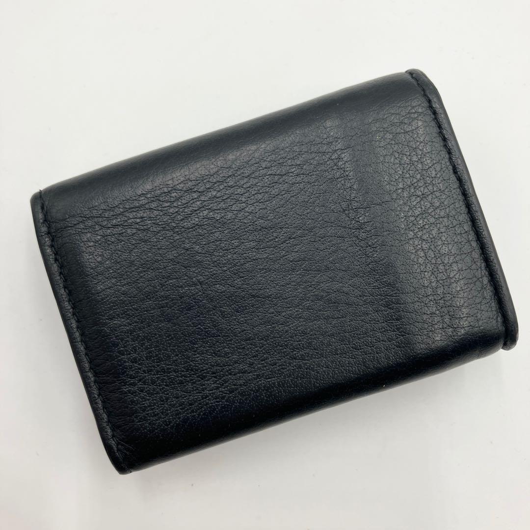 極美✨バレンシアガ 三つ折り財布 エブリデイ レザー ロゴ ブラック 黒