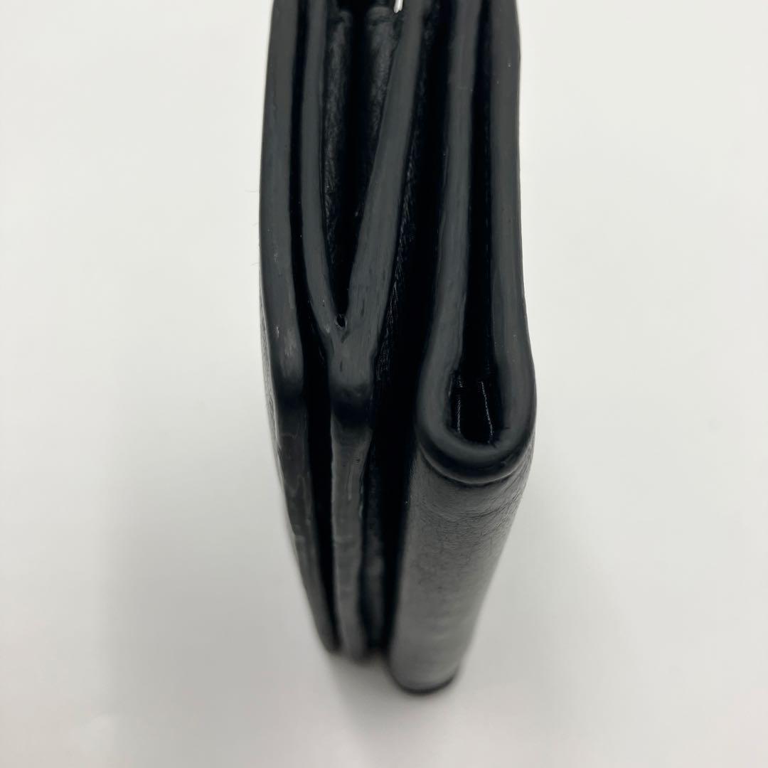 極美✨バレンシアガ 三つ折り財布 エブリデイ レザー ロゴ ブラック 黒