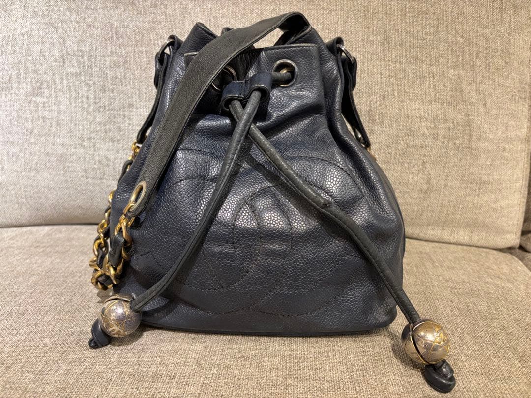 【SALE】CHANELドローストリング チェーンショルダーバッグシャネル