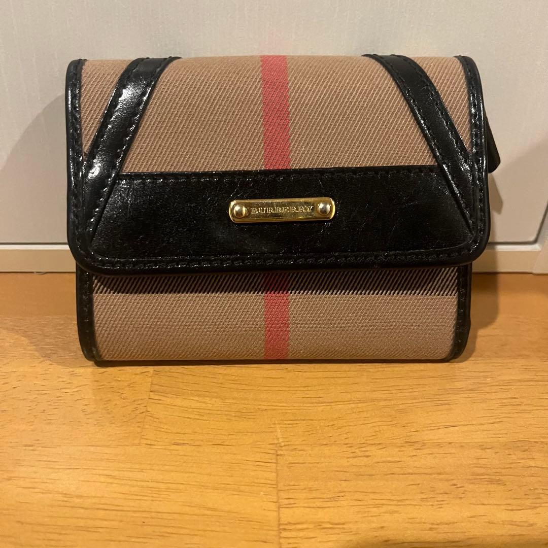 Burberry 三つ折り財布 ベージュ/ブラック