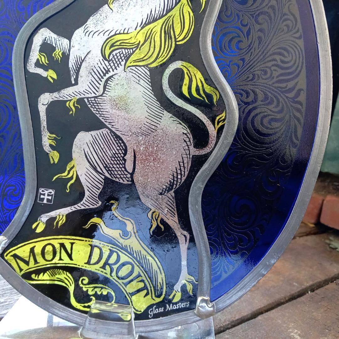 ステンドグラス Unicorn ユニコーン青の大判 グラスマスターズ社