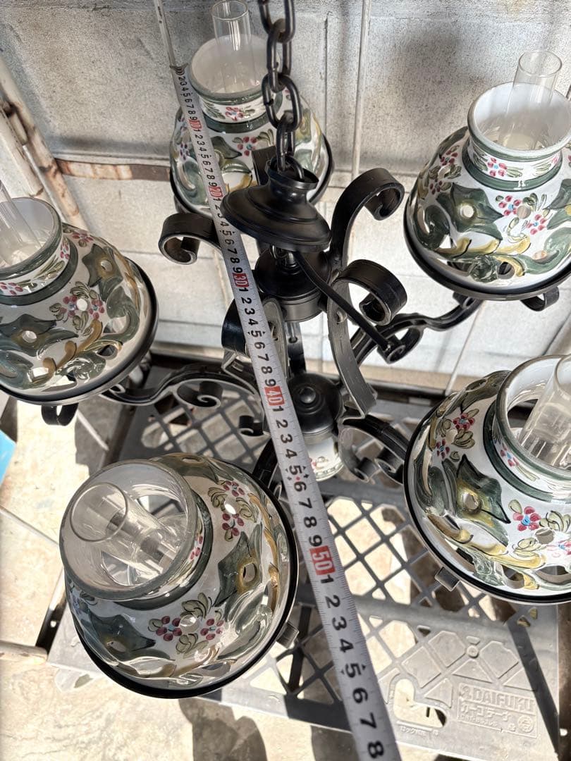 シャンデリア　アンティーク　希少品　天井照明昭和レトロ ランプ おしゃれ