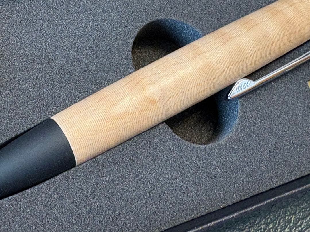 野原工芸 栃縮杢 ロータリー ボールペン シルバー金具 新品・未使用品