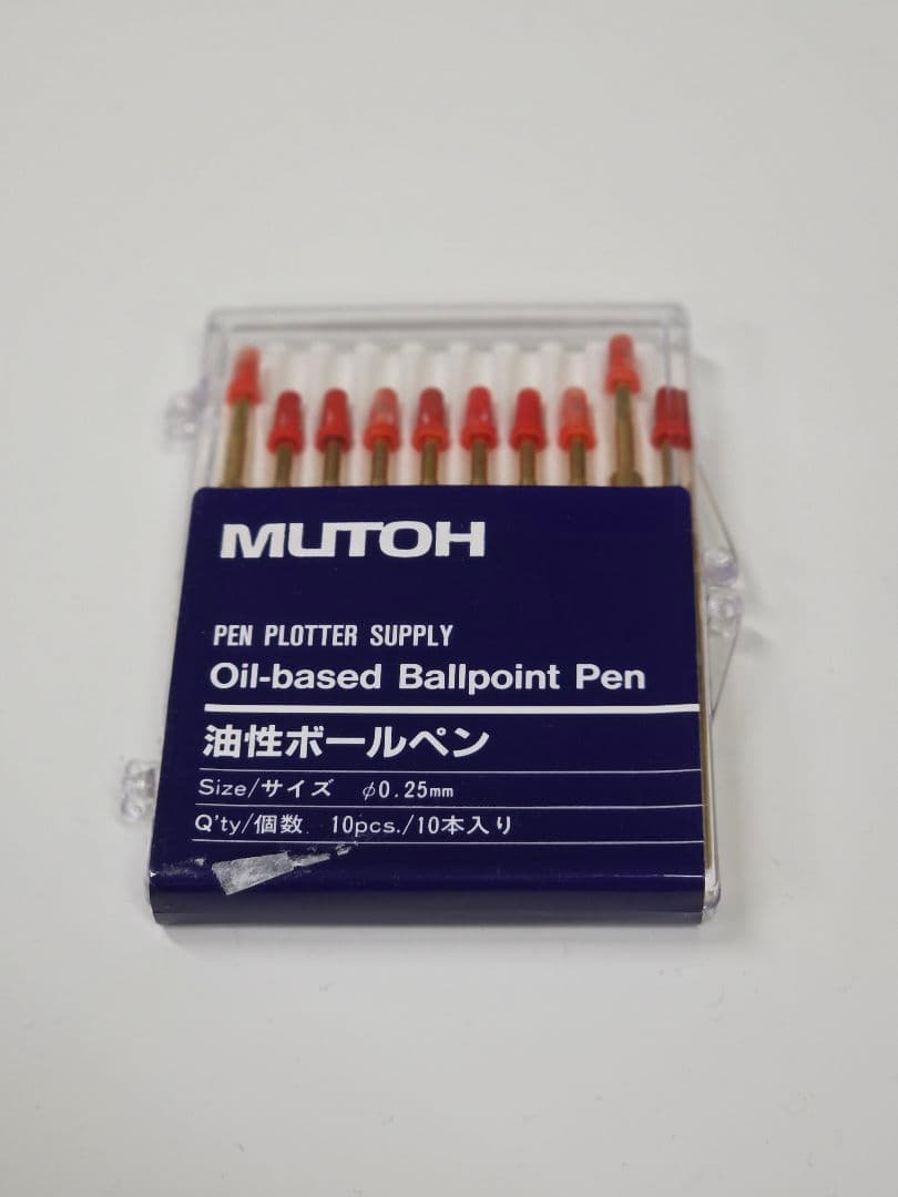 MUTOH AC-800　油性ボールペン赤　10本入り