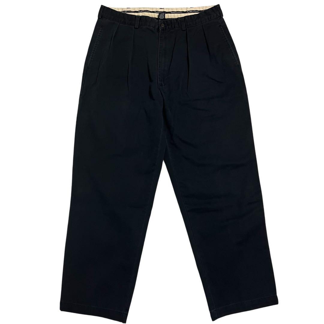 美品　90s ANDREW PANT W36 L30 ネイビー　ポロチノ