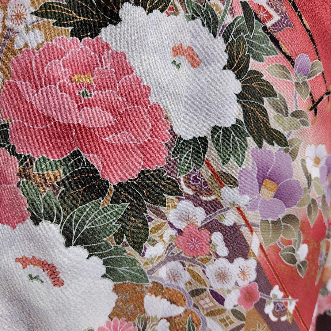 振袖フルセット(6点)・成人式・古典柄・金彩加工・金駒刺繍・胴裏正絹