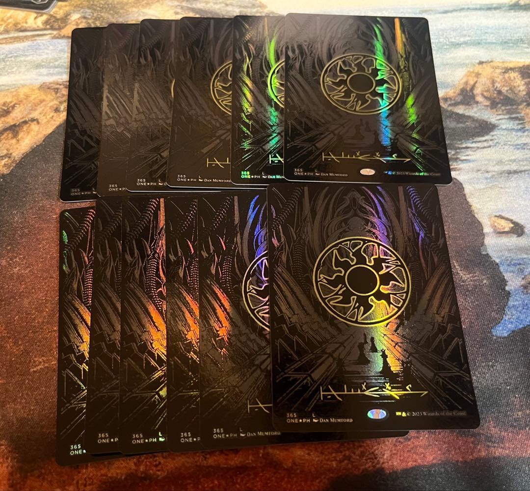 mtg オイルスリック土地　各種11枚セット＋おまけ3枚