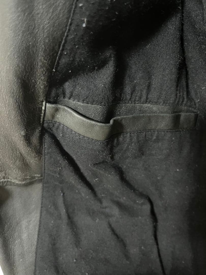 オールセインツ フード付き ブラックレザージャケット S