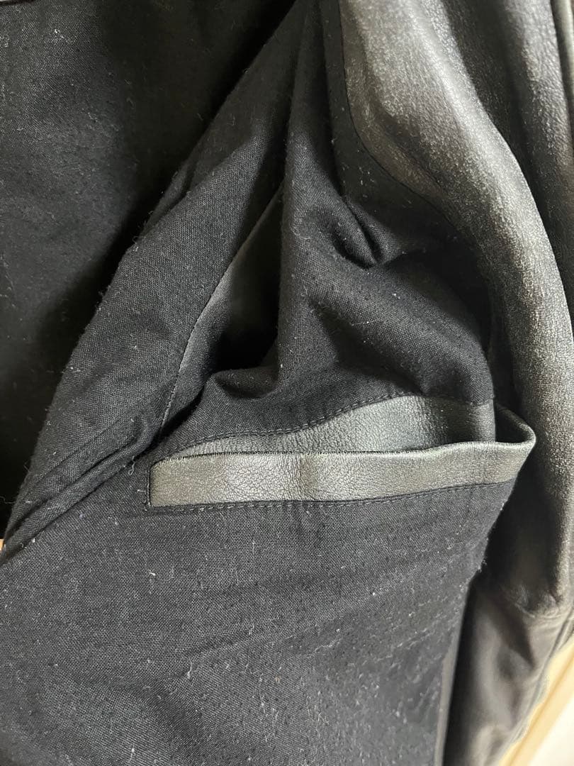 オールセインツ フード付き ブラックレザージャケット S