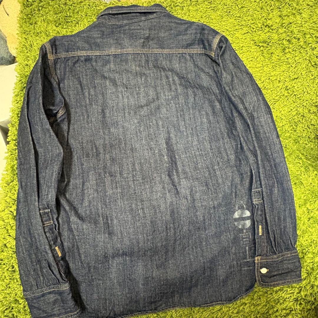 となりのトトロ　デニムシャツ ネコバスステンシル　M